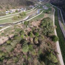 Rückhaltebecken Fahrafeld von oben