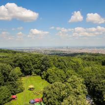 Blick auf Wien mit BPWW-Infostand und Logo